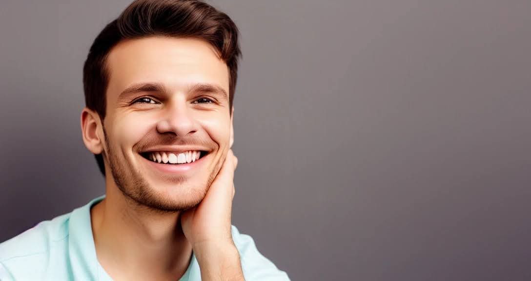 Simple Man Smiling (Stock Photo)