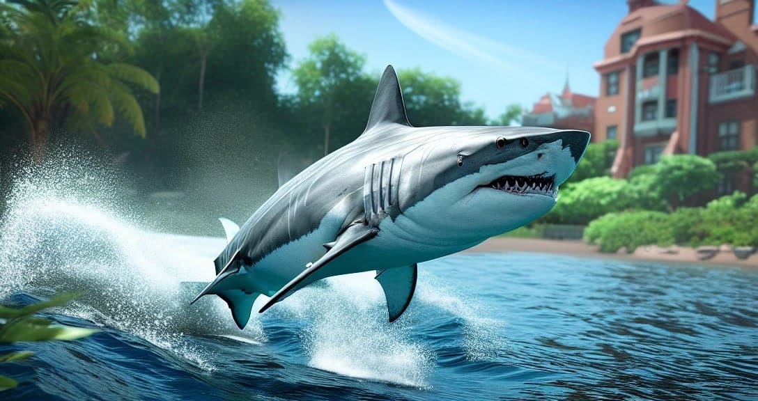 Shark Tsunami (Stock Photo)