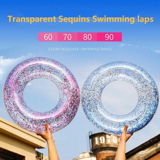 Oppblåsbar gjennomsiktig glitter bassengfot