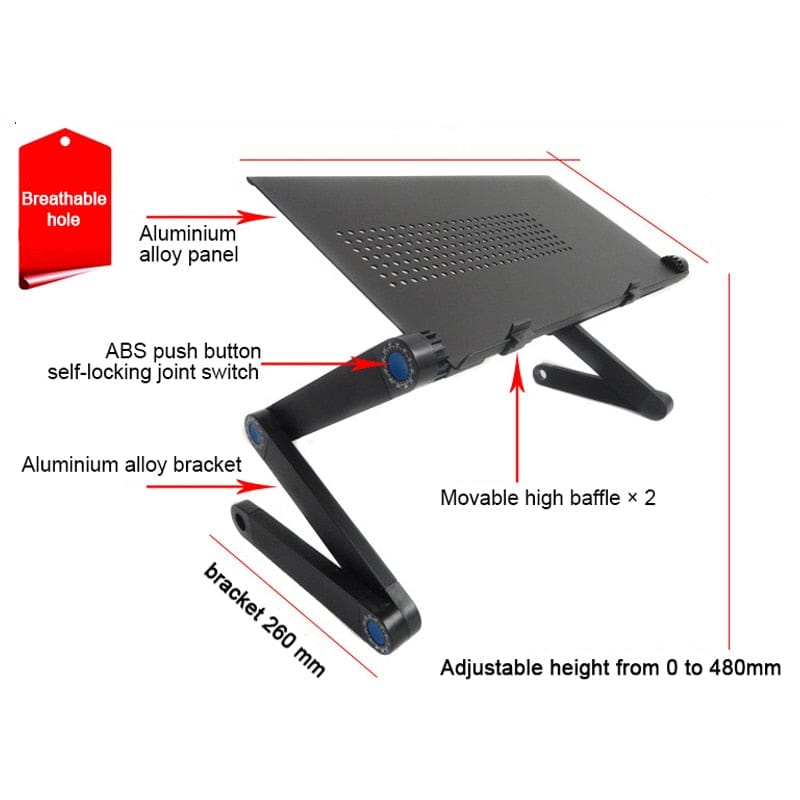 Cooling Fan Laptop desk | Portable Adjustable & Foldable
