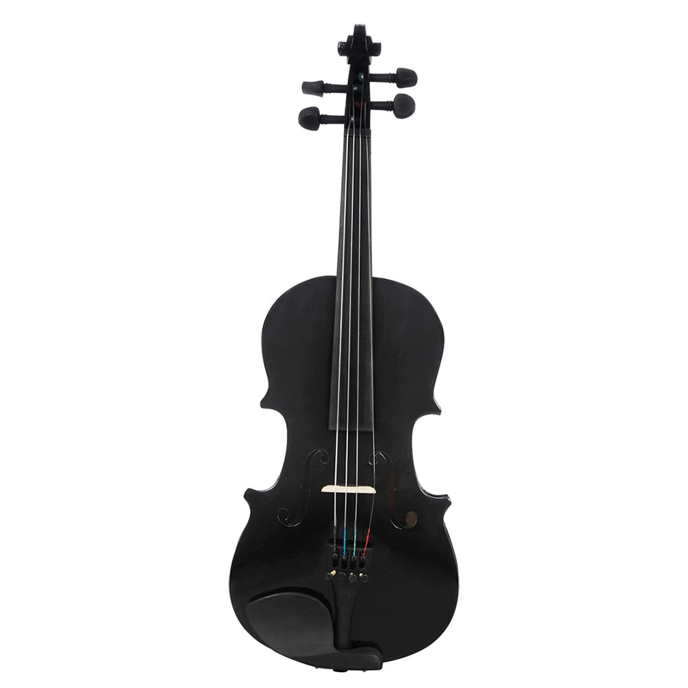 Full Size Black Acoustic Violin Fiddle with Case
