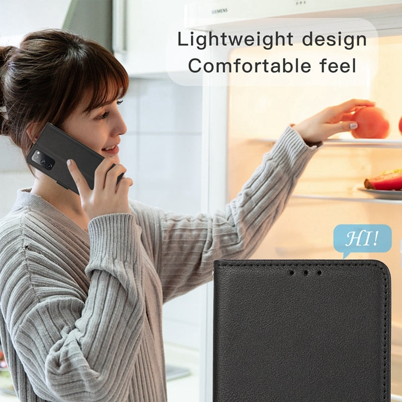 Lommebok lærveske til Samsung