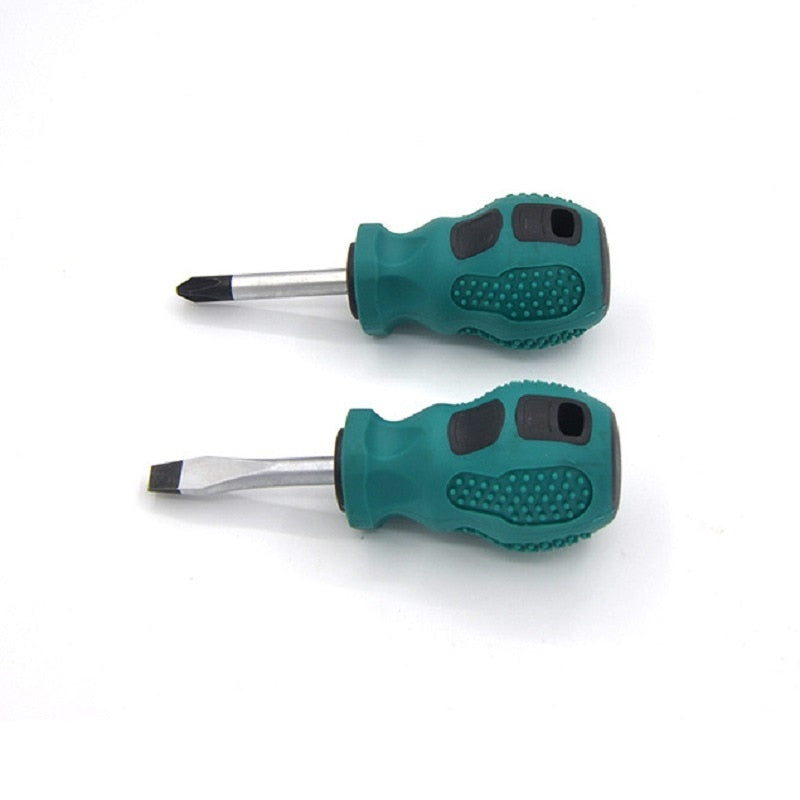 2PCS Magnetic Screwdriver Rubber Handle 2 Shapes Phillips,Slotted