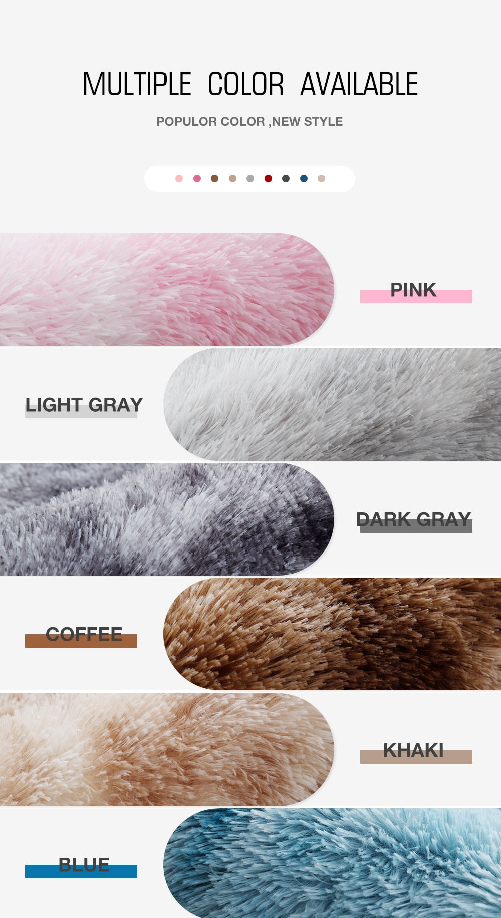 Tykt teppe plysj teppe Fluffy matte