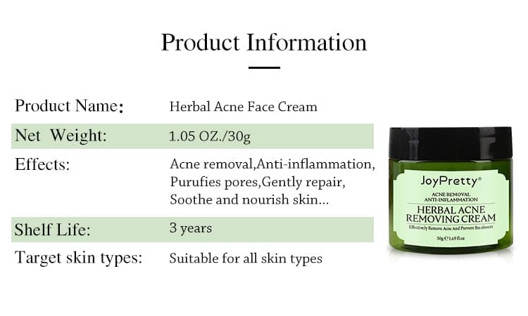 Acne Face Cream Herbal Pimple Scar Removal Shrink Pore Oil Moisturizing Treatmen