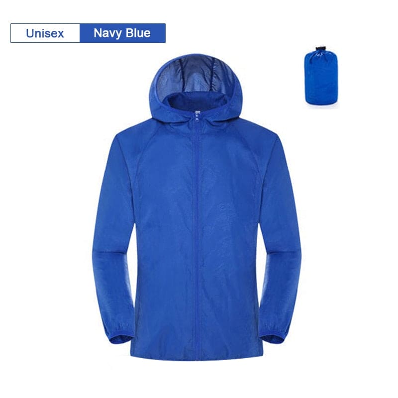 Waterproof Rain Jacket & Sun Protection with Windbreaker Material