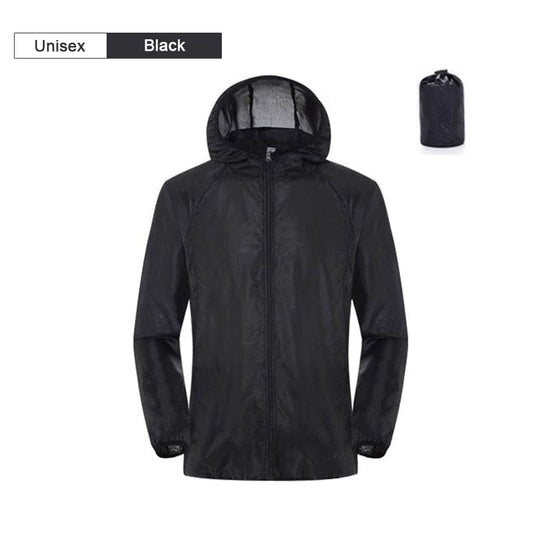 Waterproof Rain Jacket & Sun Protection with Windbreaker Material