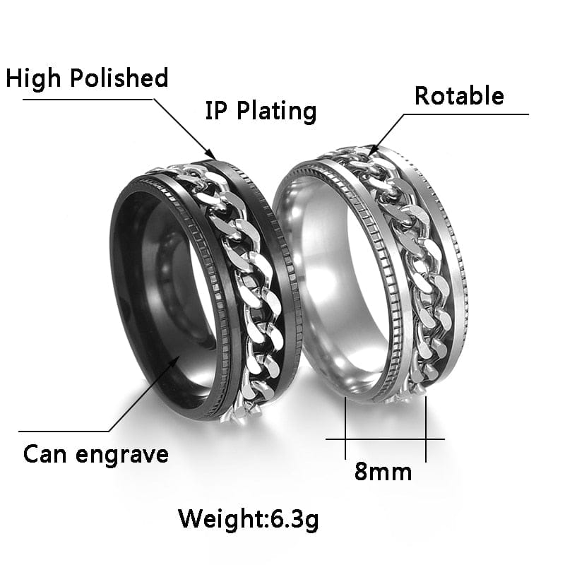 Cool Stainless Steel Rotatable Ring