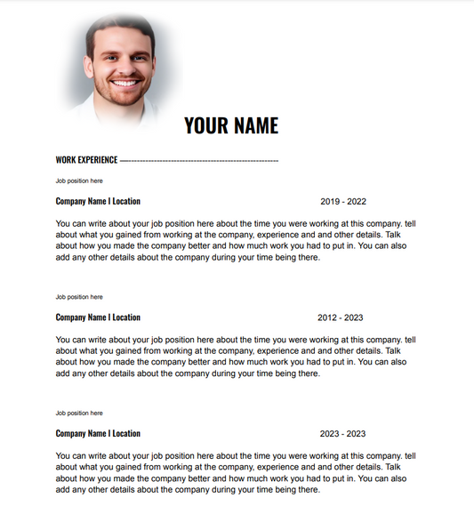 Job Resume Template