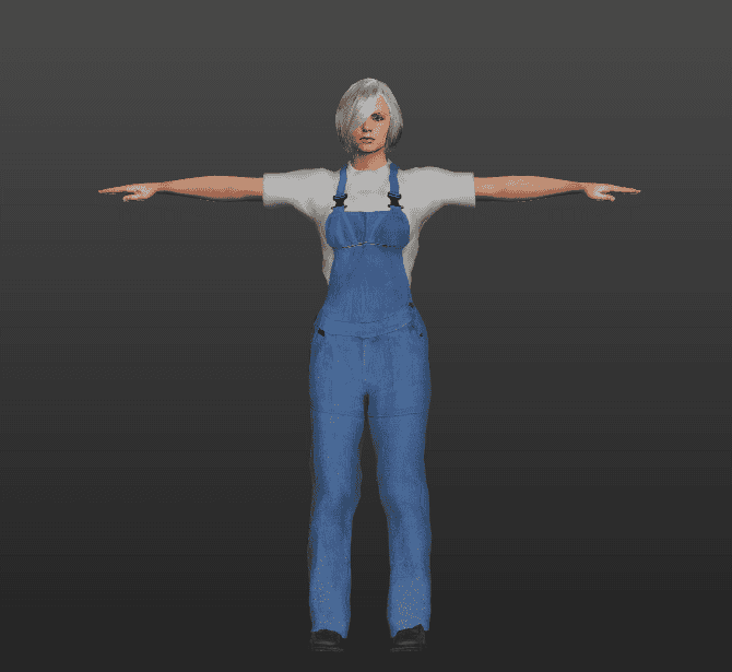 Female Worker 3D Character Model