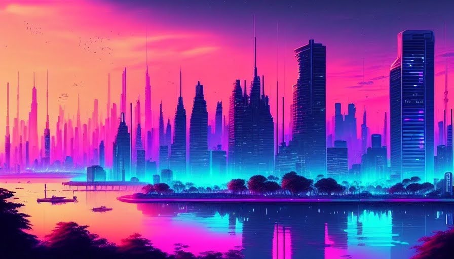 Synthwave City (Stock Photo)