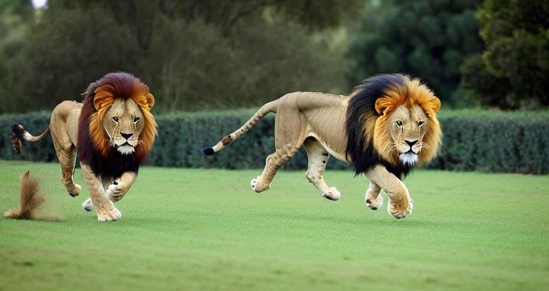 Lions Running (Stock Photo)