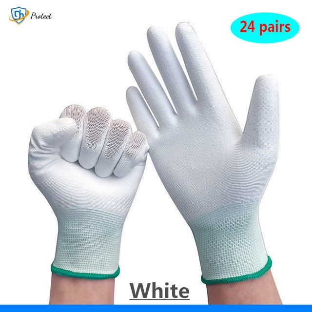 6-24 pairs of nitrile safety coated work gloves,