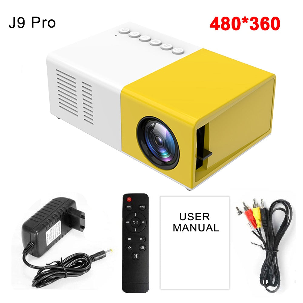 Mini Projector LED Home Media Player 480x360 Pixels 1080P HDMI USB