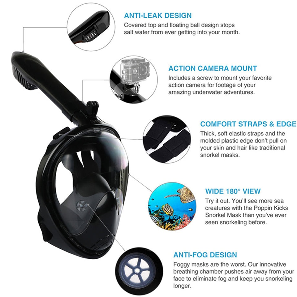 Underwater Scuba Anti Fog Full Face Diving Mask Snorkeling