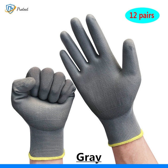 6-24 pairs of nitrile safety coated work gloves,