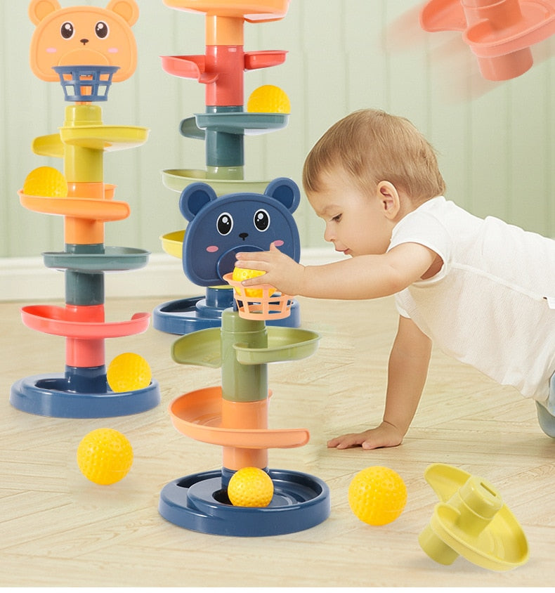 Rolling Ball Pile Tower Tidlig pedagogisk leketøy