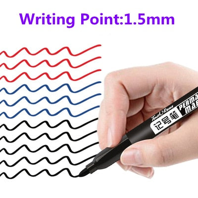 6 Pcs/Set Permanent Marker Pen Waterproof Ink