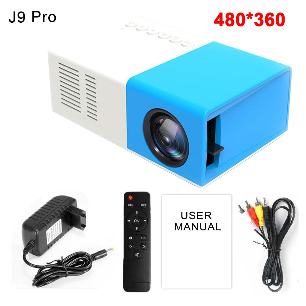 Mini Projector LED Home Media Player 480x360 Pixels 1080P HDMI USB