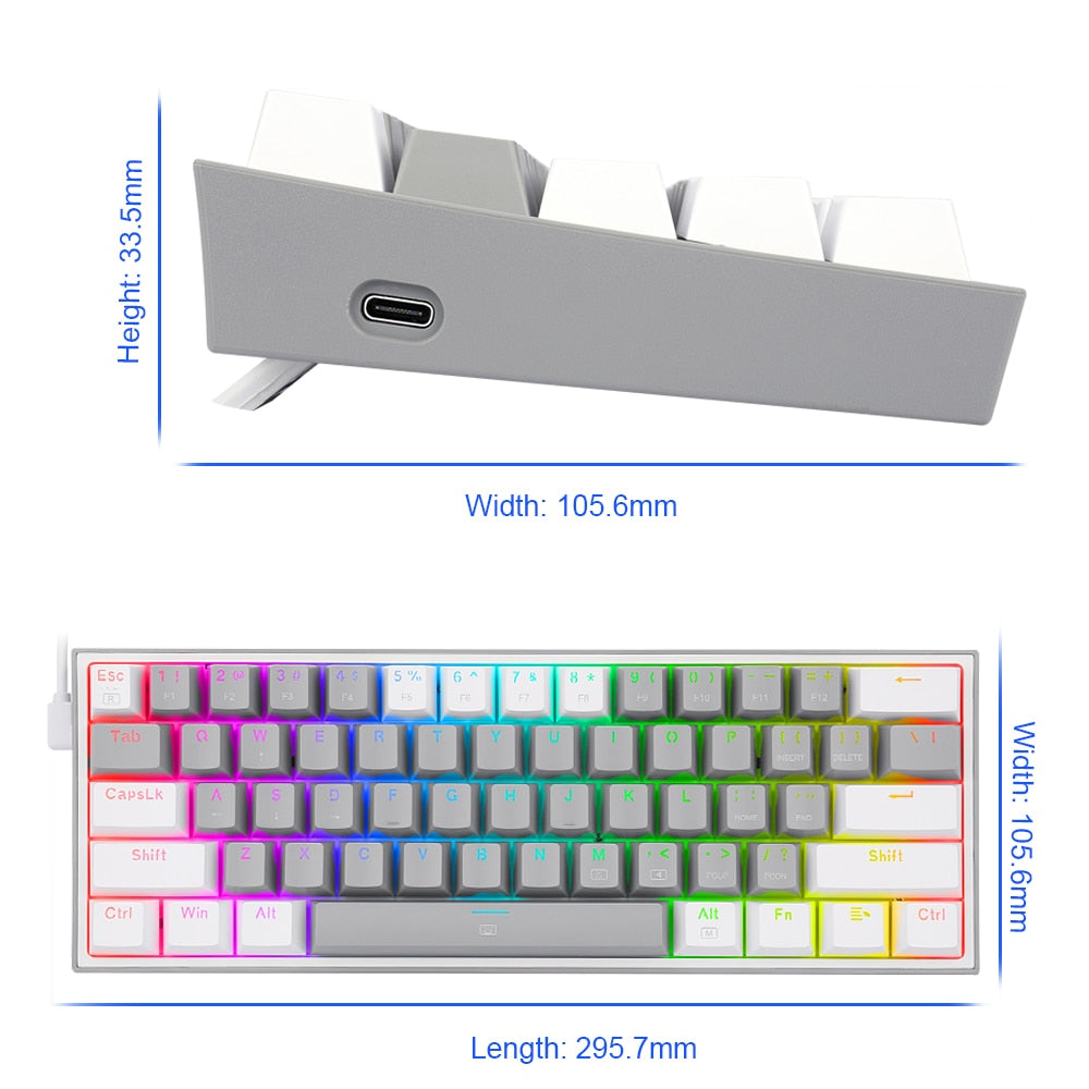 RGB Backlit USB Mini Mechanical Gaming Keyboard