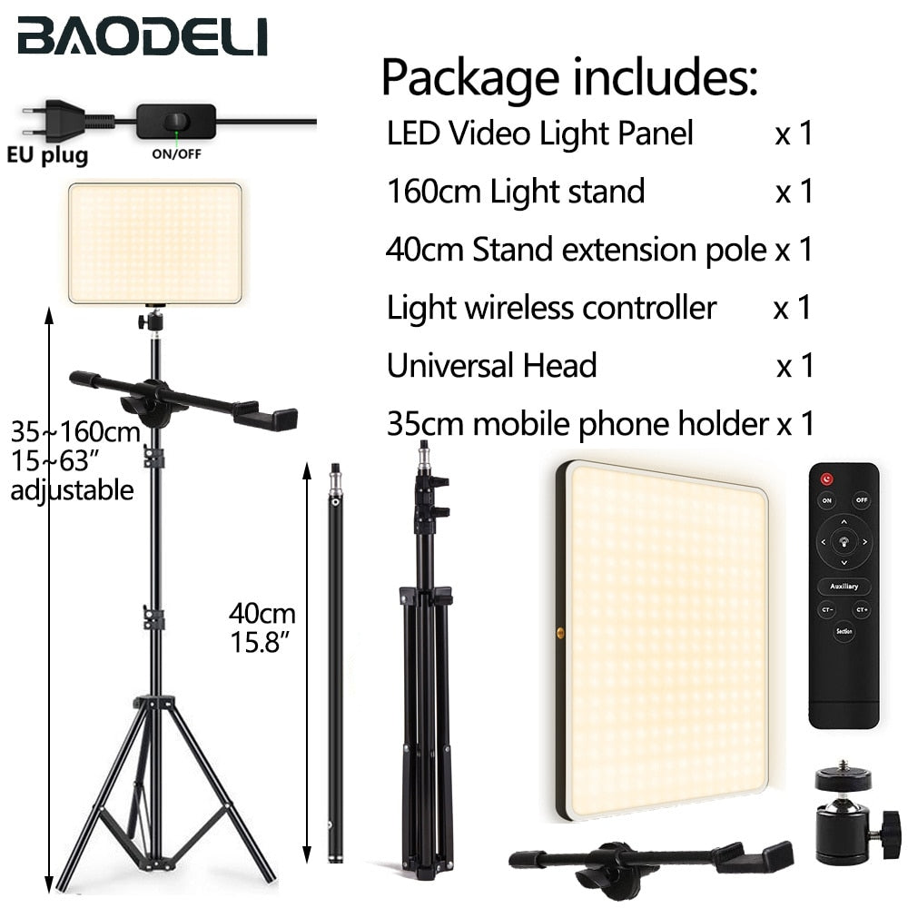 LED Fill Lamp Video Light Panel Bi-color 2700k-5700k