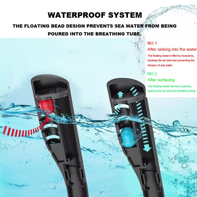 Dykkermaske Scuba Double Snorkel Anti-Fog Snorkling