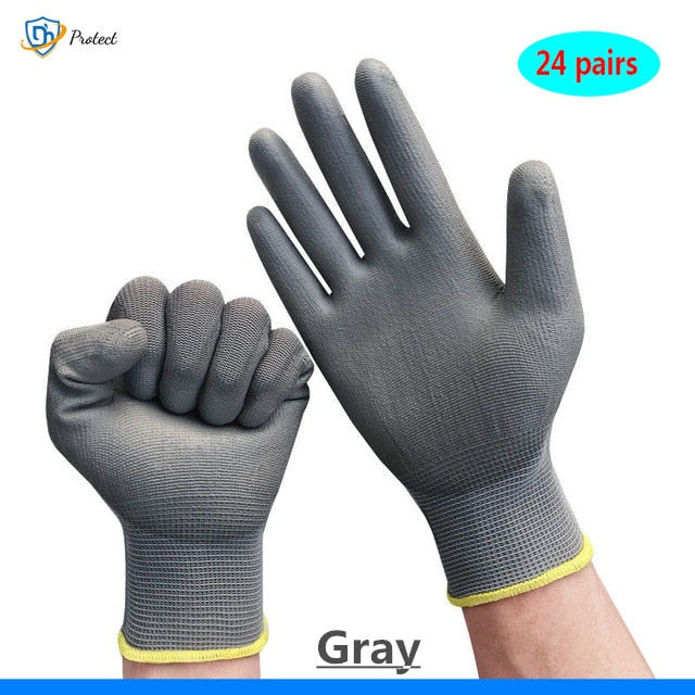 6-24 pairs of nitrile safety coated work gloves,