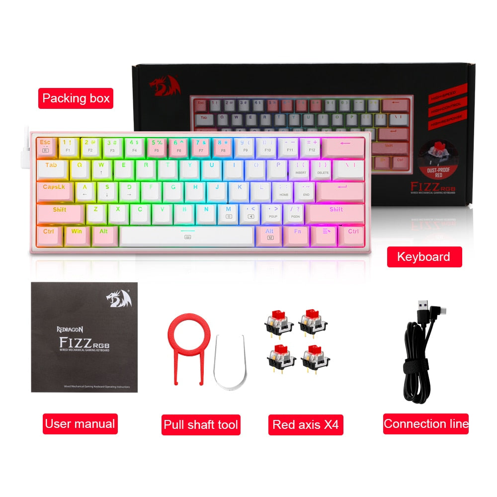 RGB Backlit USB Mini Mechanical Gaming Keyboard