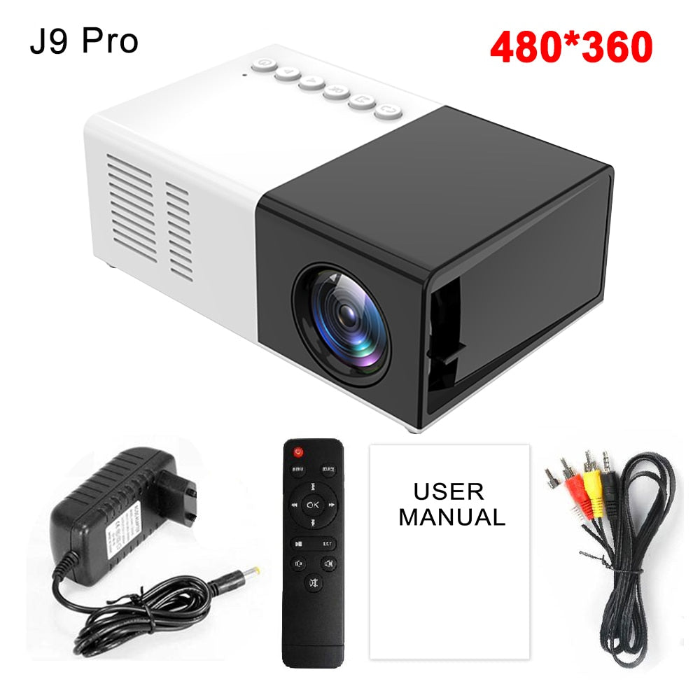 Mini Projector LED Home Media Player 480x360 Pixels 1080P HDMI USB