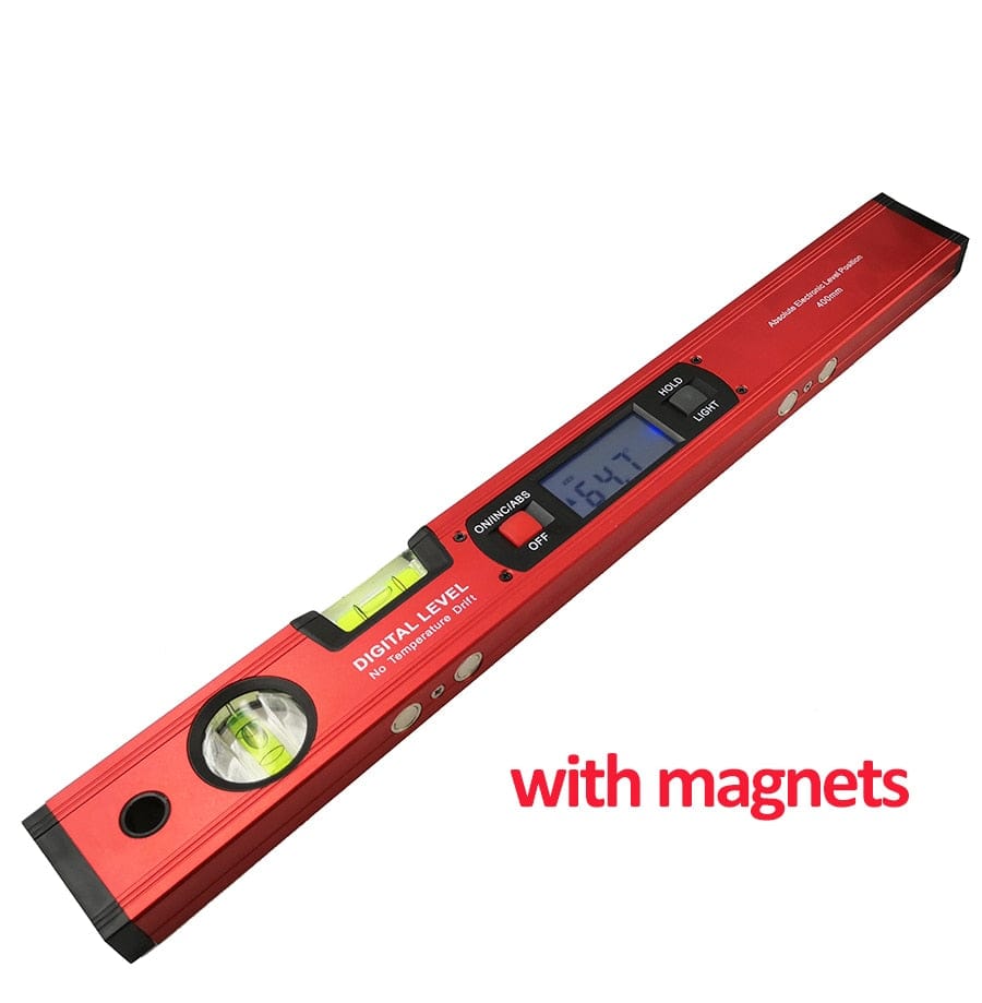 Digital vinkelmåler Vinkelsøker Inclinometer elektronisk Nivå 360 grader med/uten magneter Nivåvinkel stigningstest Linjal 400mm