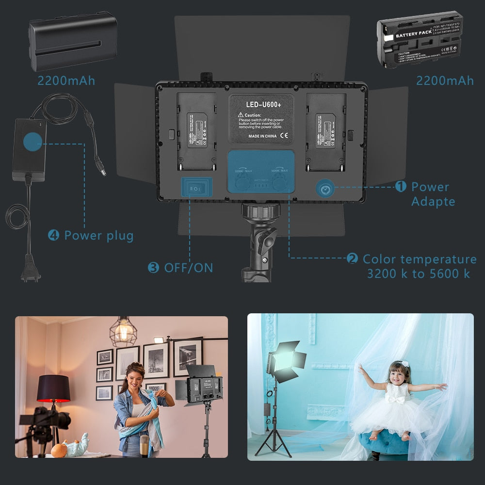 U800 LED Photo Studio Light 40W/50W Panel Lamp