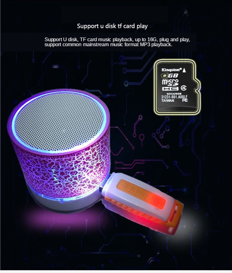 Portable Mini LED Wireless Bluetooth Speaker