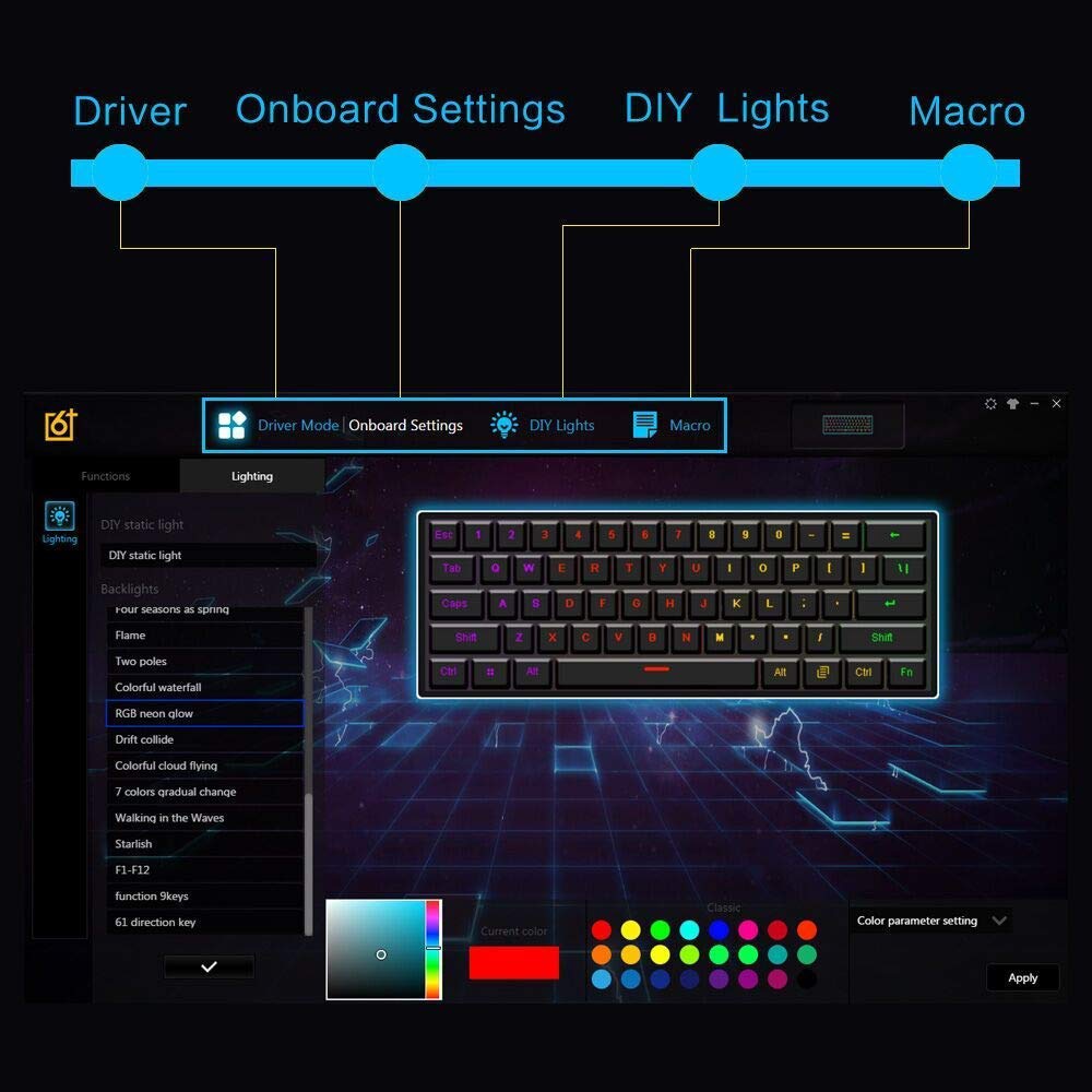 Mekaniske tastaturer - Trådløs Bluetooth RGB