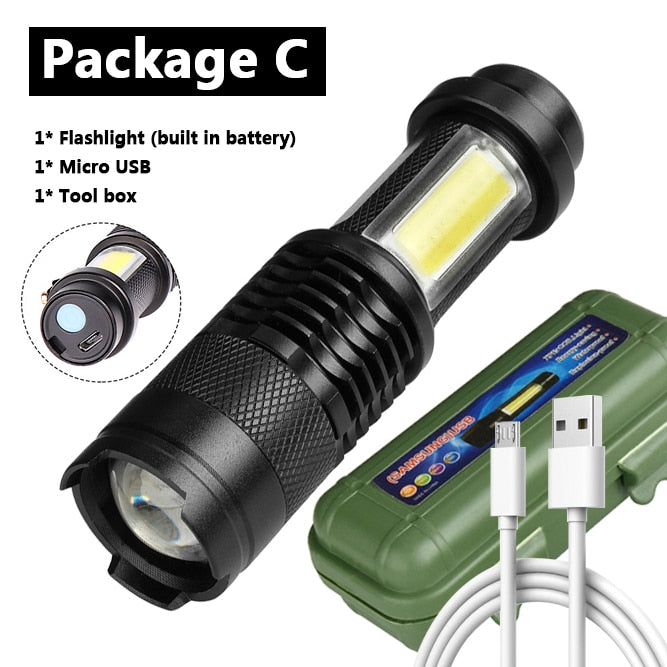 4000LM Waterproof Flashlight USB Charging