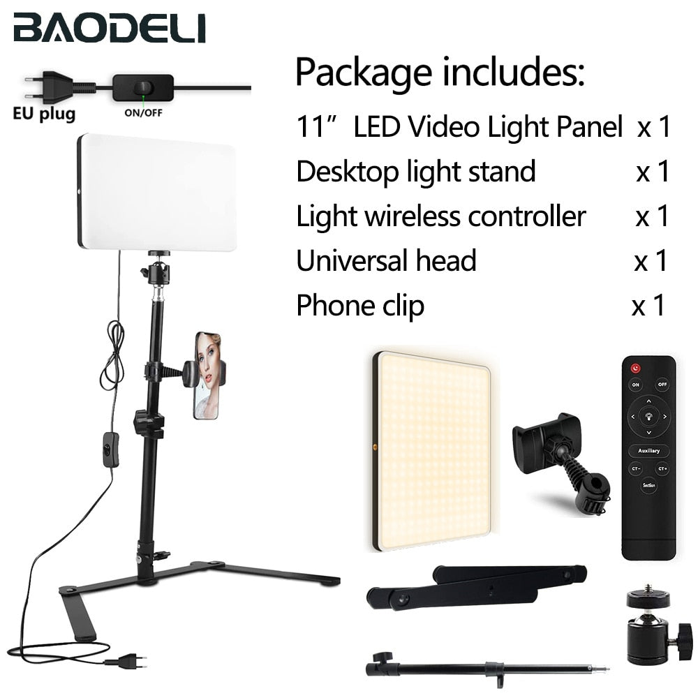 LED Fill Lamp Video Light Panel Bi-color 2700k-5700k