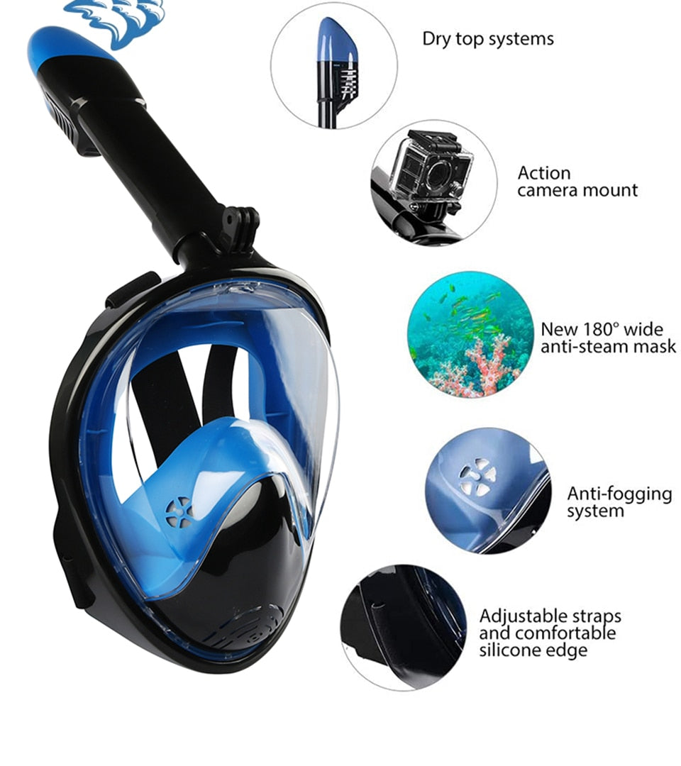 Underwater Scuba Anti Fog Full Face Diving Mask Snorkeling