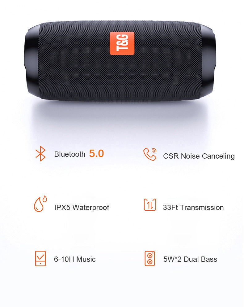 Waterproof Bluetooth Speaker Wireless Bass AUX