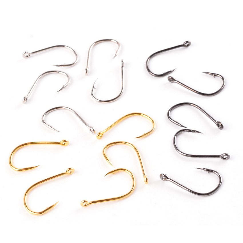 100Pcs Fishing Hooks Set Carbon Steel