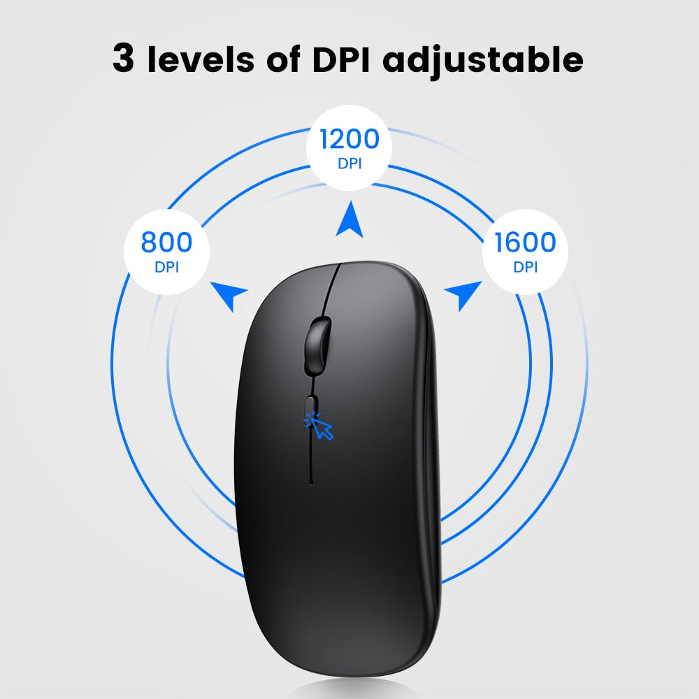 Trådløs mus Bluetooth oppladbar