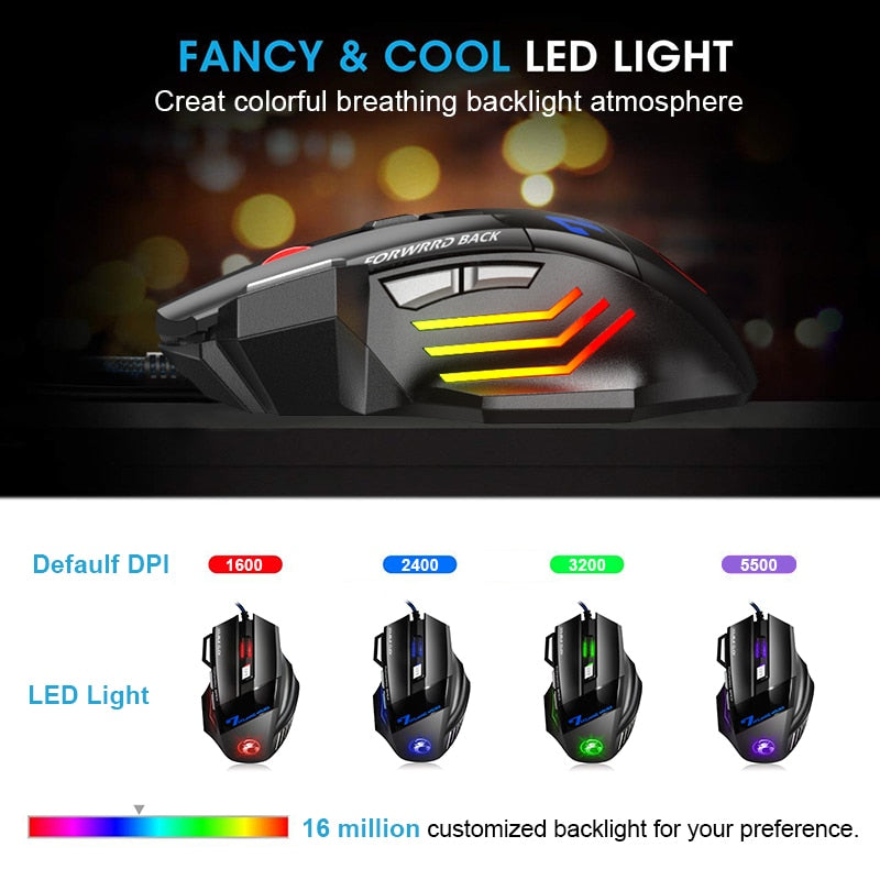 Wired Gaming Mouse LED 5500 DPI