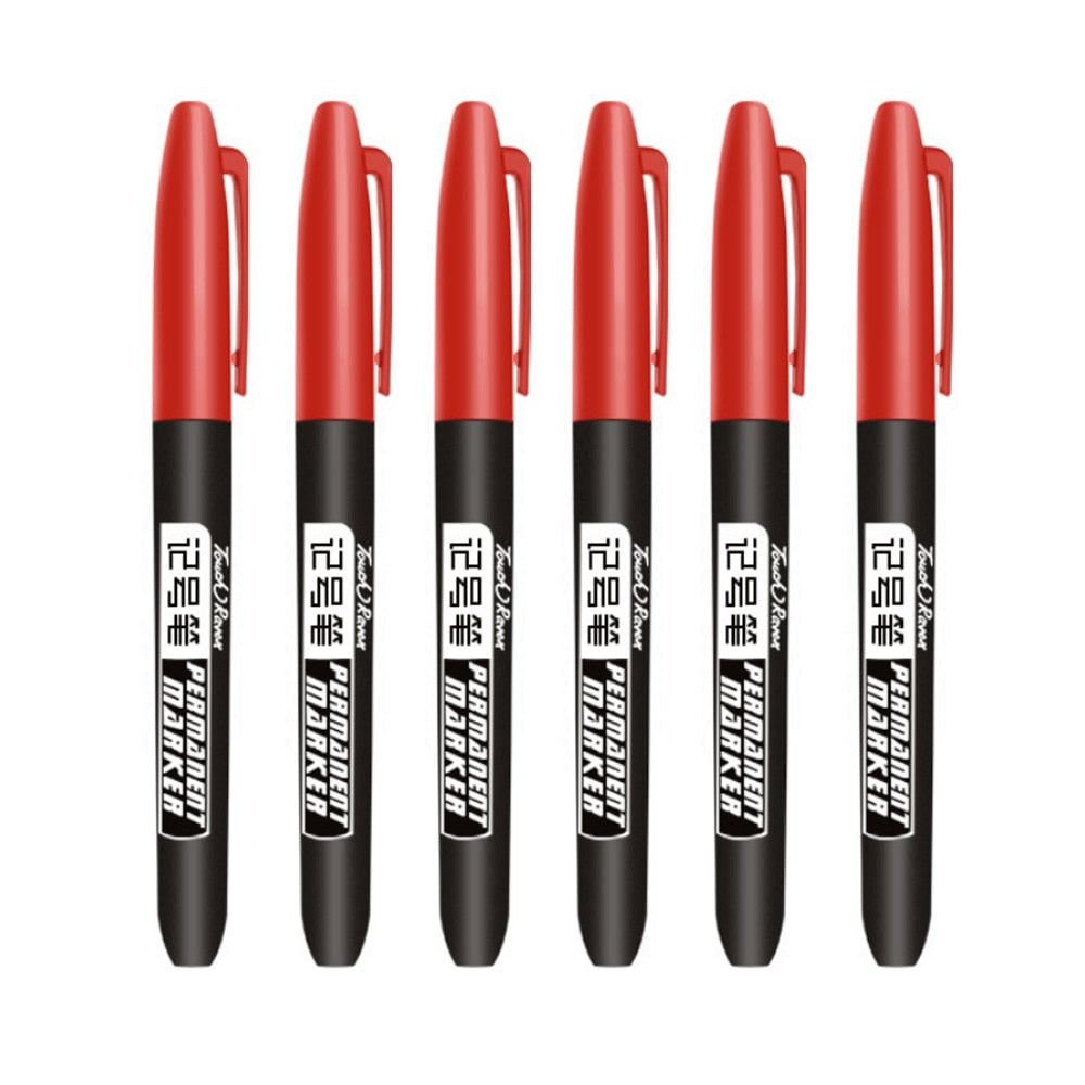 6 Pcs/Set Permanent Marker Pen Waterproof Ink