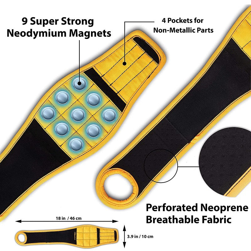 Magnetic Wristband with Strong Magnets Holds Nails and Drill Bit