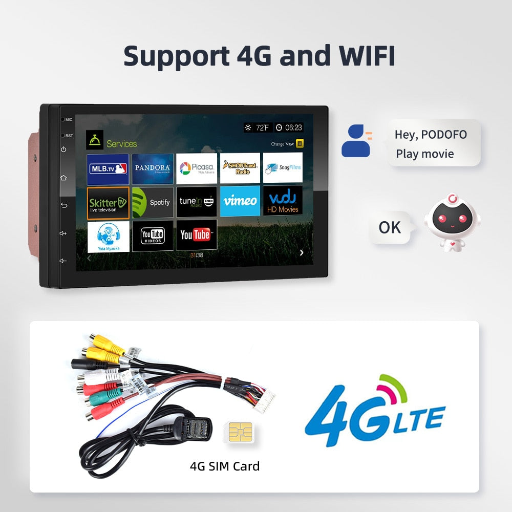 8G 128G bilradio GPS 2 Android multimediaspiller