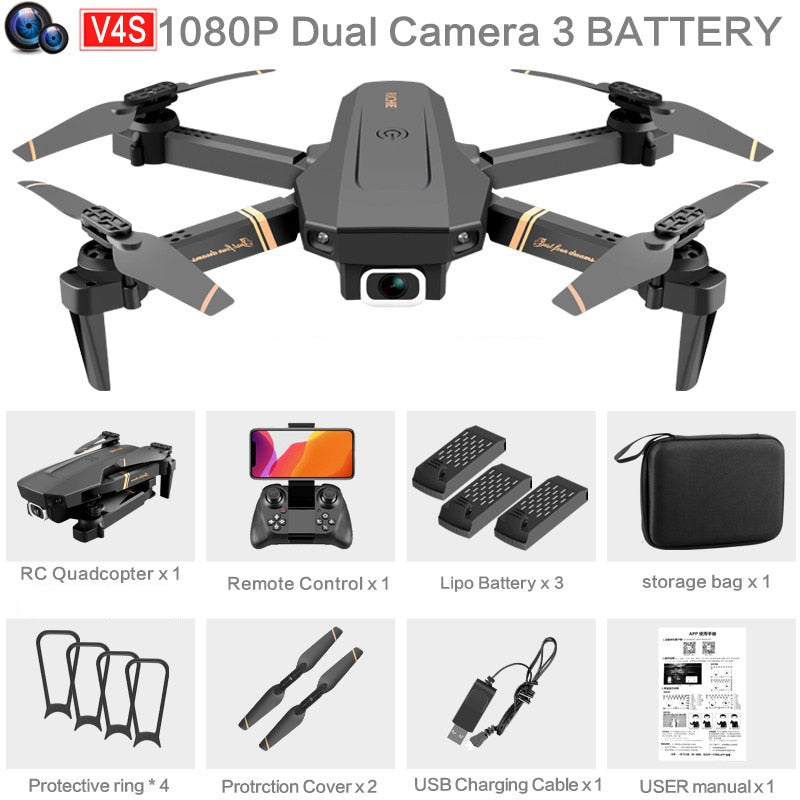 Drone WiFi live video FPV 4K/1080P HD Sammenleggbar