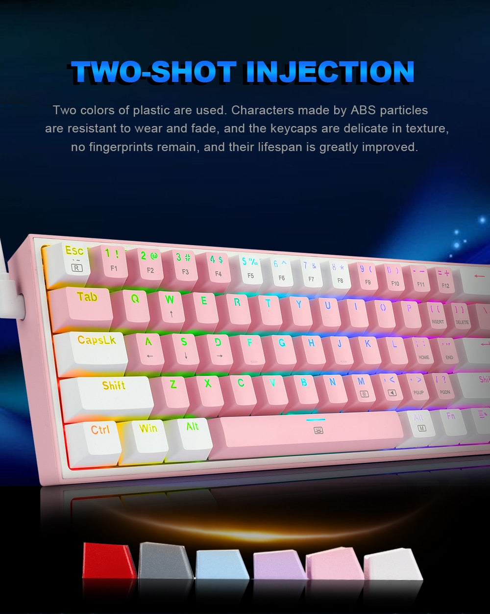 RGB Backlit USB Mini Mechanical Gaming Keyboard