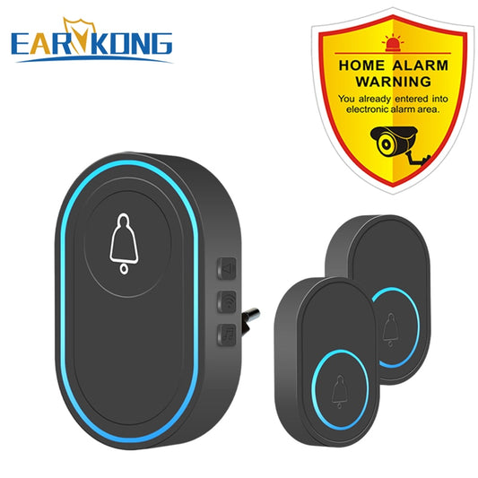 Intelligent Wireless Doorbell Waterproof 300m Remote Smart Door Bell Chime EU UK US Plug Optional