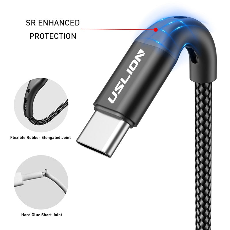 3A USB Type C kabelledning for Samsung