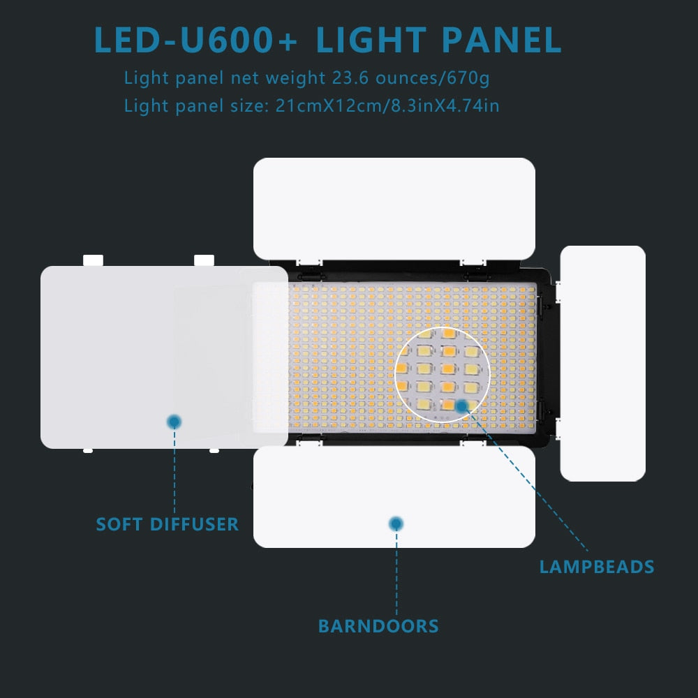 U800 LED Photo Studio Light 40W/50W Panel Lamp