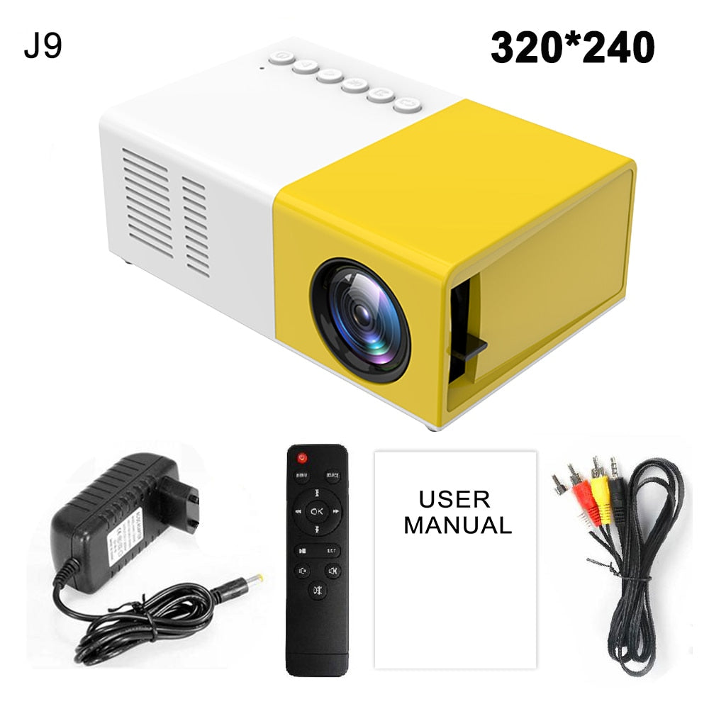 Mini Projector LED Home Media Player 480x360 Pixels 1080P HDMI USB