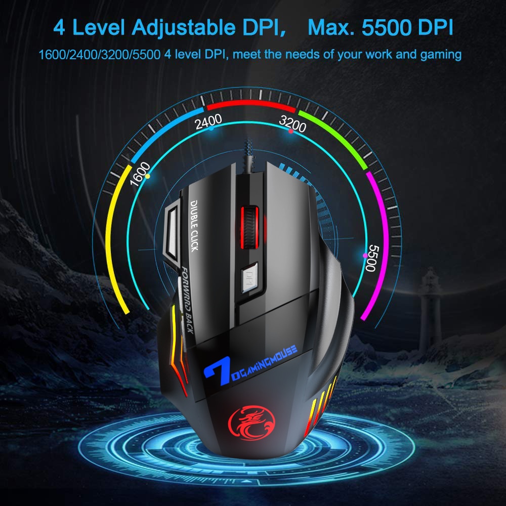 Wired Gaming Mouse LED 5500 DPI